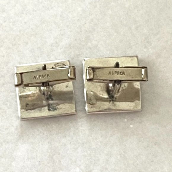 Sterling Silver A. Munoz Taxco Abalone Cuff Links - Picture 7 of 16